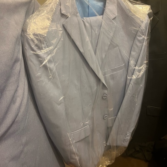 2 piece Sharp Suit,baby blue with light grey hue & baby blue inside jacket lapel - Picture 6 of 12